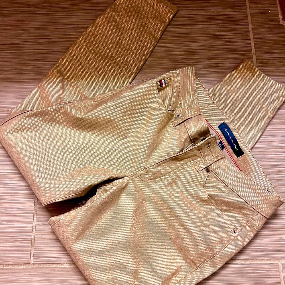 Beautiful gold shiny Tommy Hilfiger jeans size 2